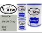 Preview: Porsche, Marble Gray, 673 / A8: 500ml Lackdose + 500ml Klarlack + 250ml Härter - Set, von ATW Autoteile West.